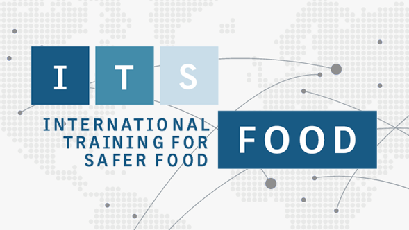 ITS-Food Logo und Weltkarte im Hintergrund 