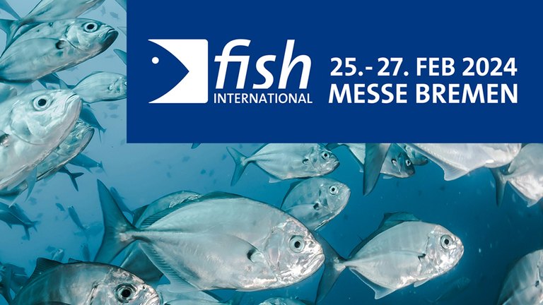 [Translate to English:] Fische im Wasser, Logo Fish International