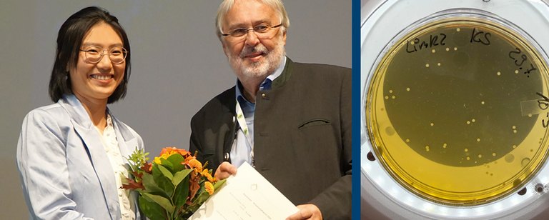 Dr. Lu Gao und Prof. Dr. Dr. habil. Manfred Gareis, Kuratoriumsvorsitzender der Heinrich-Stockmeyer-Stiftung, bei der Preisverleihung