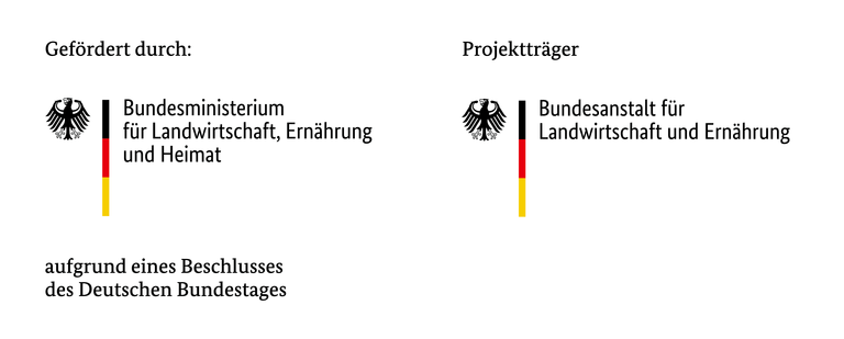 Kombilogo BMLEH-Förderung mit Projektträger BLE